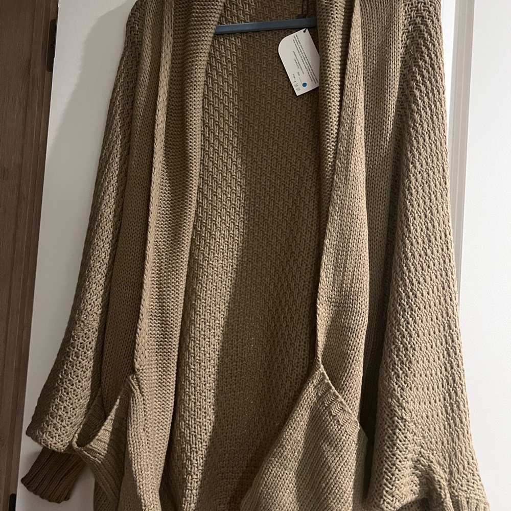 Chic Open-Front Cardigan in Warm Brown